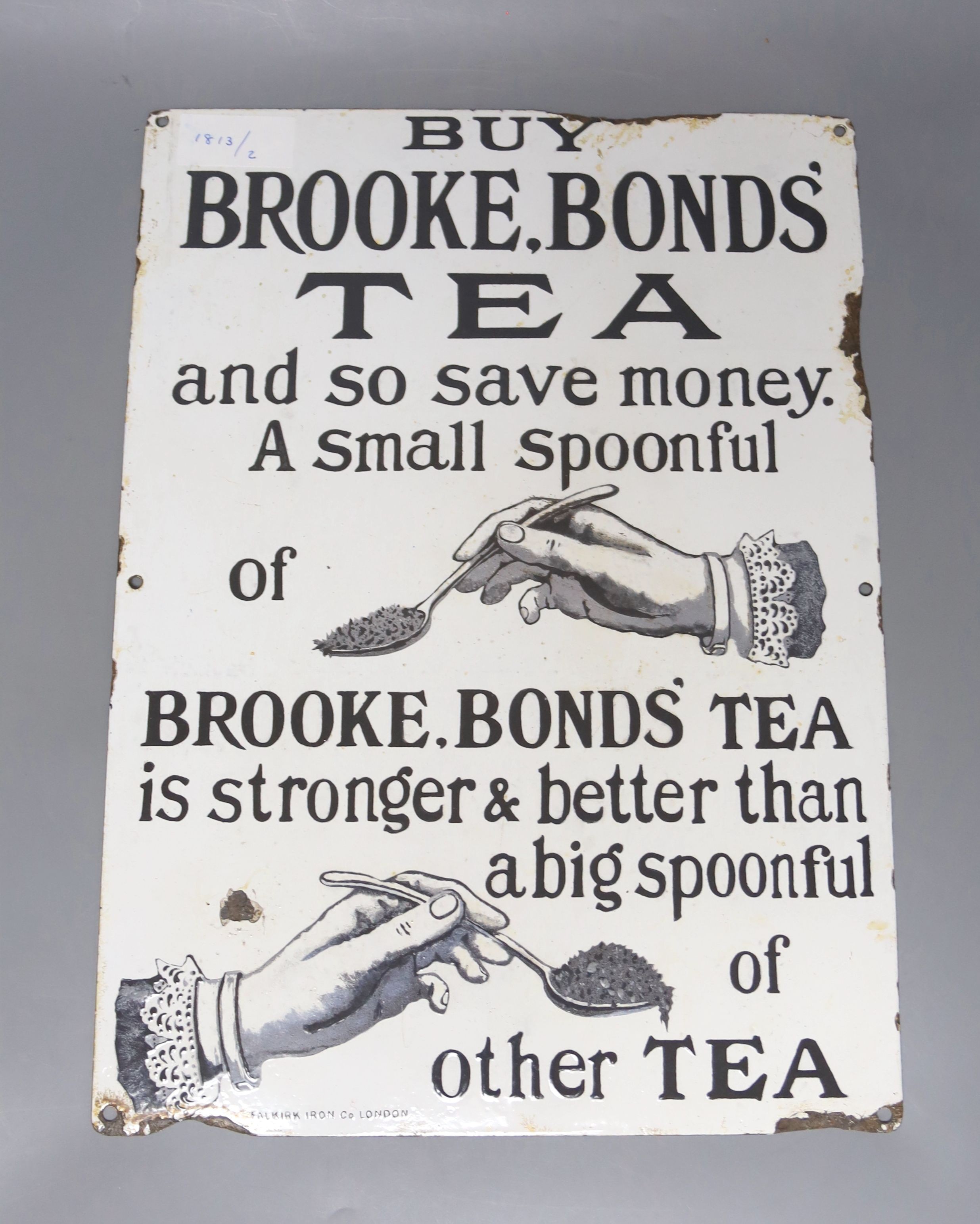 A Brooke Bond's tea enamelled sign, 43 x 31cm